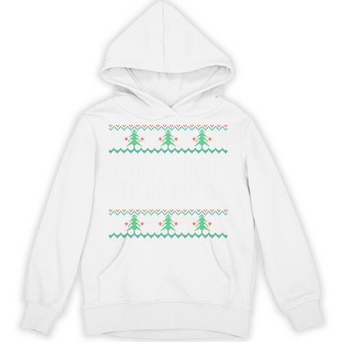 I Just Want To Go Home Ugly Anti Christmas Sweater Introvert Unisex Hoodie - Raresse