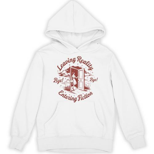 Leaving Reality Entering Fiction Book Lover Unisex Hoodie - Bookorys