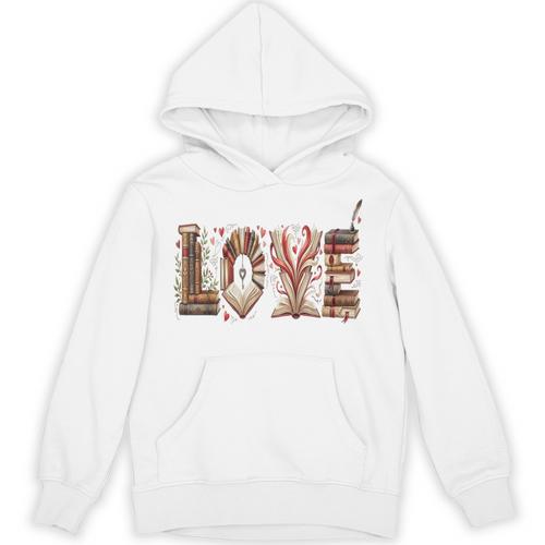 Librarian Reader Books Valentine Teacher Valentines Teach Unisex Hoodie - Bookorys
