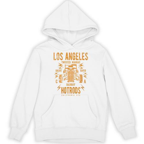 Los Angeles Hotrods Automotive Nostalgia Distressed Premium Tri-Blend Unisex Hoodie - Figerry