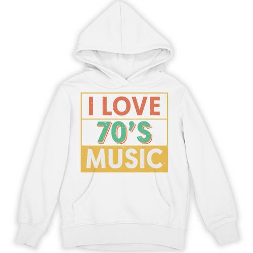 I Love 70's Music Retro Style Nostalgia Vibe 1970 70's Party Premium Tri-Blend Unisex Hoodie - Figerry