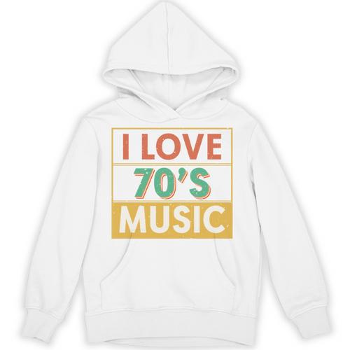 I Love 70's Music Retro Style Nostalgia Vibe 1970 70's Party Unisex Hoodie - Figerry
