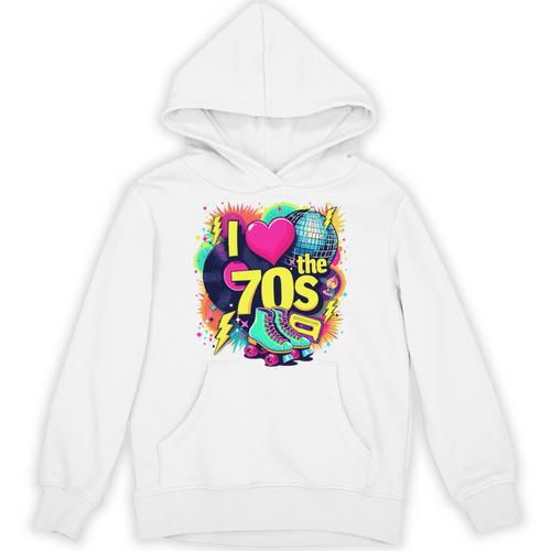 I Love The 70s Retro Cassette Roller Vinyl Nostalgia Vibes Premium Tri-Blend Unisex Hoodie - Figerry