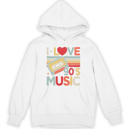 I Love 90's Music Retro Style Nostalgia Cassette 1990s Party Premium Tri-Blend Unisex Hoodie - Figerry