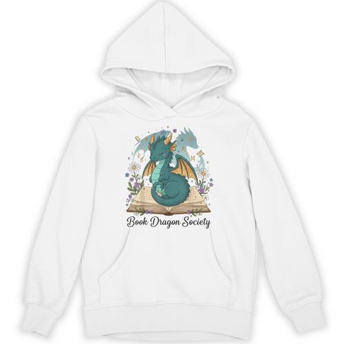 Magical Book Dragon Fantasy Reading Enthusiast Art Unisex Hoodie - Bookorys CA