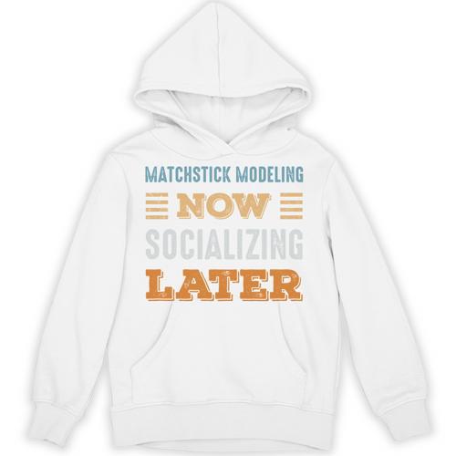 Matchstick Modeling Now Minimal Socializing Introvert Unisex Hoodie - Raresse