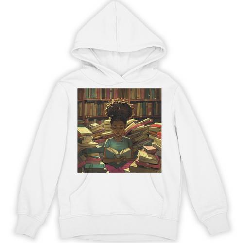 Melanin Afro Women Educated Reading Book History Girls Unisex Hoodie - Bookorys CA