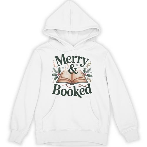 Merry And Booked Holiday Reading Winter Book Lover Premium Tri-Blend Unisex Hoodie - Bookorys