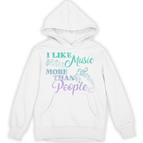 I Like Music More Than People Introvert Music Lover INTP Pun Unisex Hoodie - Raresse