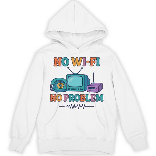 No Wi-Fi No Problem – Retro Dial Up Tech Nostalgia Premium Tri-Blend Unisex Hoodie - Figerry