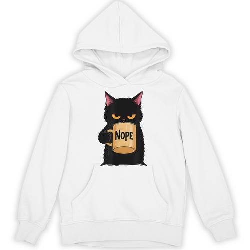 Nope Coffee Cat – Introvert Humor Monday Kitty Unisex Hoodie - Raresse