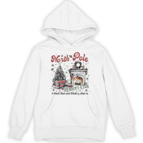 North Pole Book Club Book Lover Bookish Bookworm Christmas Unisex Hoodie - Bookorys