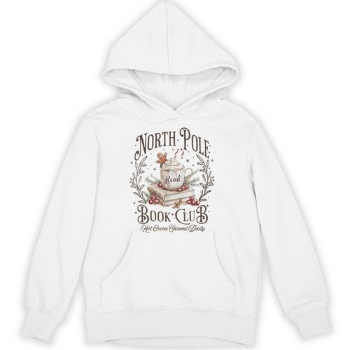 North Pole Readers Club Bookish Xmas Santa Book Reading Unisex Hoodie - Bookorys