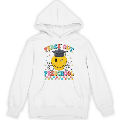Peace Out Preschool Graduation Last Day Teachers Boys Girls Unisex Hoodie - Best Gift Smart