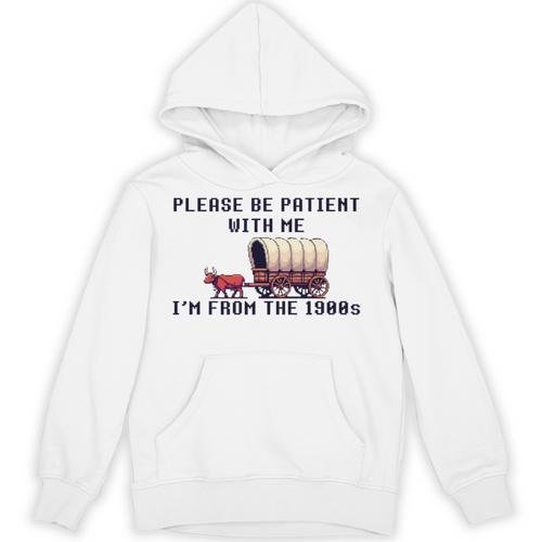 PLEASE BE PATIENT WITH ME I'M FROM THE 1900s 90s Meme Premium Unisex Hoodie - Figerry