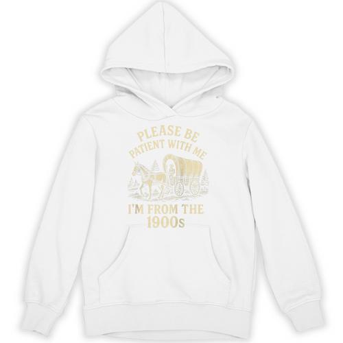Please Be Patient With Me I'm From The 1900s Retro Raglan Baseball Tee Unisex Hoodie - Figerry