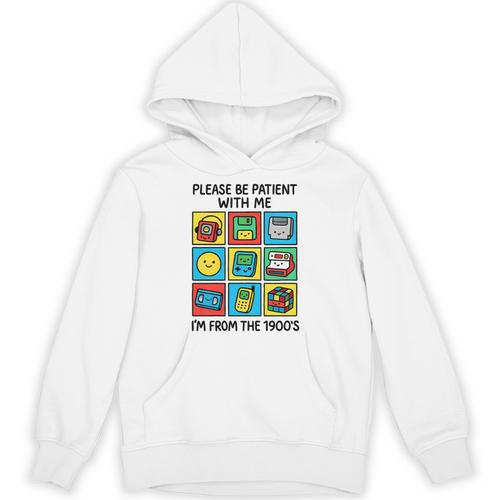 Please Be Patient With Me I'm From The 1900s Vintage 90s Premium Tri-Blend Unisex Hoodie - Figerry