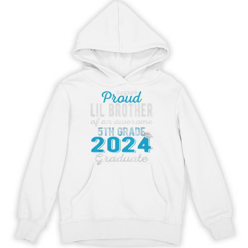 Proud Little Brother Of 5th Grade Graduate 2024 Graduation Premium Unisex Hoodie - Best Gift Smart