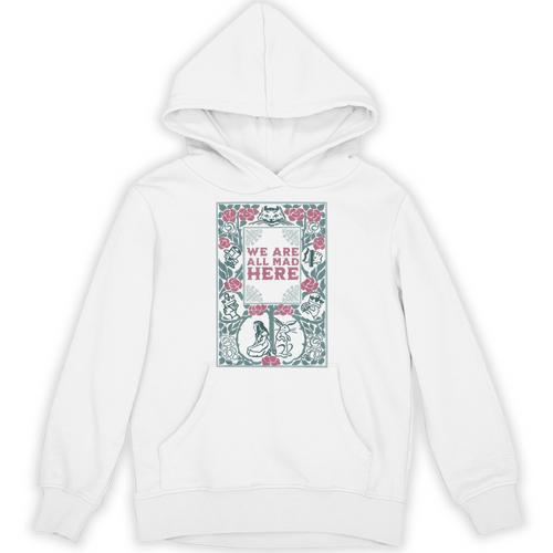Puddin Threads Cheshire Cat Alice In Wonderland Vintage Book Adults Small Short Sleeve Classic Fit Unisex Hoodie - Bookorys AU