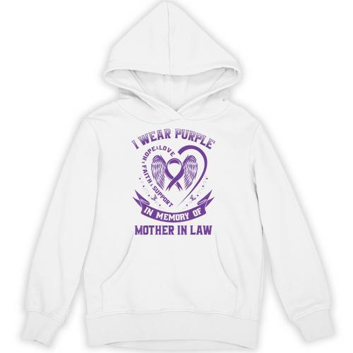 Purple In Memory Of My Mother In Law Alzheimers Awareness Unisex Hoodie - Easessy