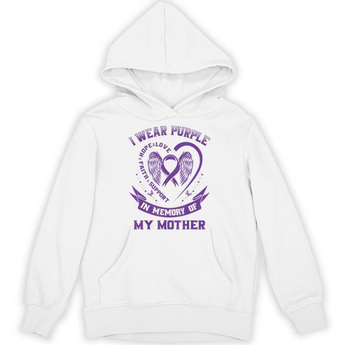 Purple In Memory Of Mother Mom Pancreatic Cancer Awareness Unisex Hoodie - Easessy