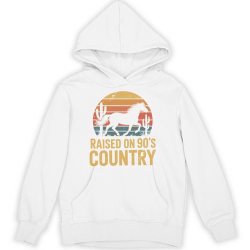 Raised On 90’s Country Horse Retro Nostalgia Western Music Unisex Hoodie - Figerry