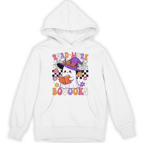 Read More Books Ghost Reading Book Teacher Halloween Unisex Hoodie - Bookorys
