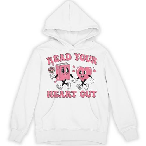 Read You Heart Out Reading Teacher Valentines Day Book Lover Unisex Hoodie - Bookorys UK
