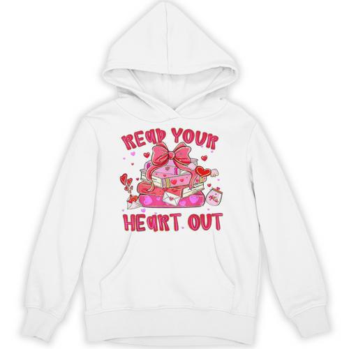 Read Your Heart Out Teacher Valentine Reading Book Lover Unisex Hoodie - Bookorys