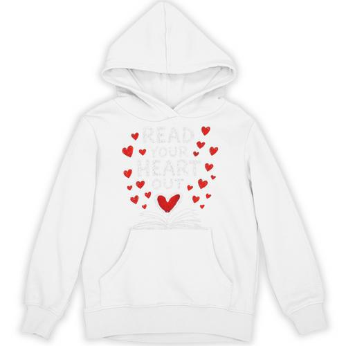 Read Your Heart Out Valentine Book Lover Reading Teacher Unisex Hoodie - Bookorys