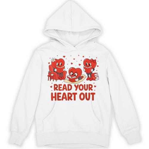 Read Your Heart Out Valentine Teacher Bookworm Lover Unisex Hoodie - Bookorys