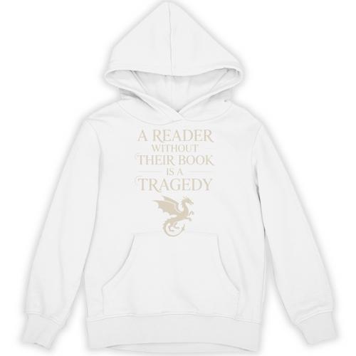 A Reader Without Their Book Is Tragedy Vintage Book Quote Unisex Hoodie - Bookorys