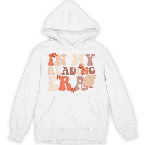 In My Reading Era Groovy Book Lovers Library Reading Women Unisex Hoodie - Bookorys UK