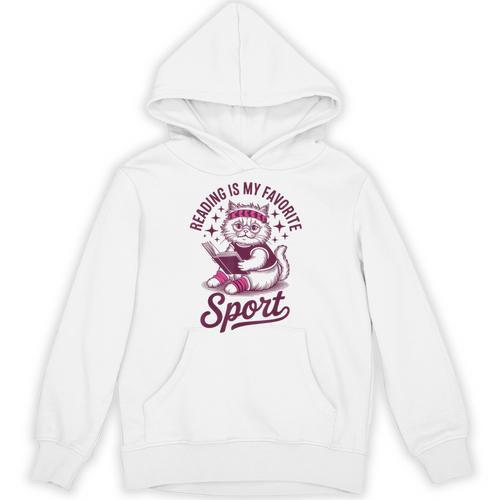 Reading Is My Favorite Sport Cat And Book Lover Women Unisex Hoodie - Bookorys CA
