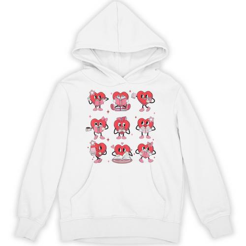 Reading Heart Book Valentines Day Teacher Women Girl Unisex Hoodie - Bookorys