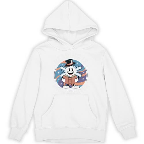 Reading Is Snow Much Fun Snowflake Top Hat Book Fan Winter Unisex Hoodie - Bookorys