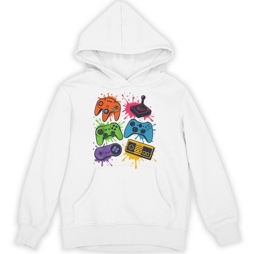 Retro Gamer Controller 80s 90s Video Game Arcade Nostalgia Unisex Hoodie - Figerry