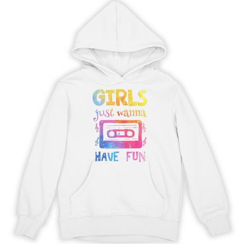 Retro Girls Just Wanna Have Fun Nostalgia 1980s 80's Premium Tri-Blend Unisex Hoodie - Figerry