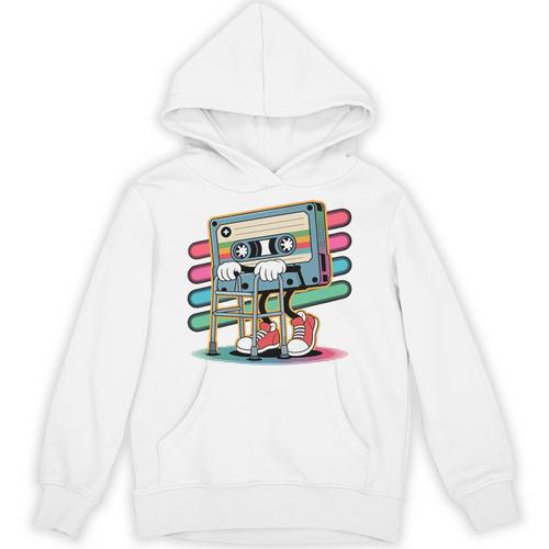 Retro Old Cassette Tape Cartoon With Walker Nostalgia Premium Tri-Blend Unisex Hoodie - Figerry