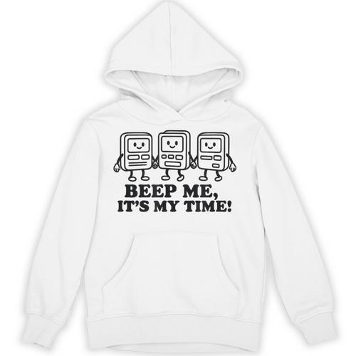 Retro Pager Squad Minimalist Monochrome Cartoon Nostalgia Unisex Hoodie - Figerry