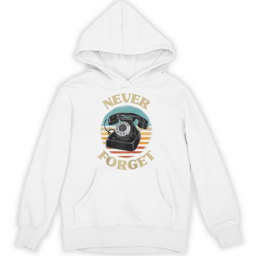 Retro Phone Never Forget Nostalgia Vintage Raglan Baseball Tee Unisex Hoodie - Figerry