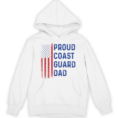 Retro Proud Coast Guard Dad Graduation Dad Usa Flag Outfit Unisex Hoodie - Best Gift Smart