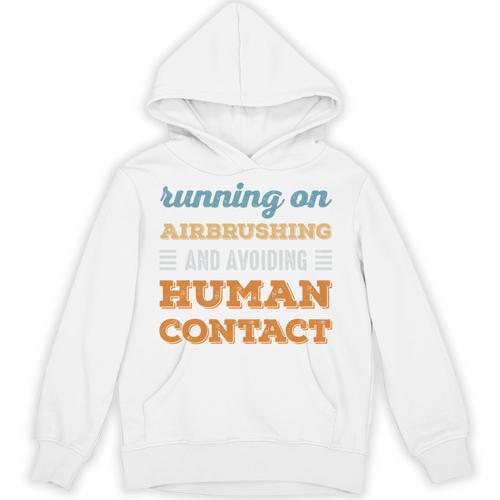 Running On Airbrushing Social Introvert Humor Vintage Unisex Hoodie - Raresse