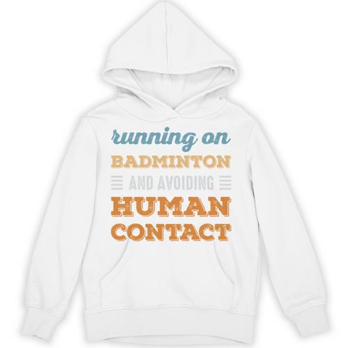 Running On Badminton Social Introvert Humor Vintage Unisex Hoodie - Raresse