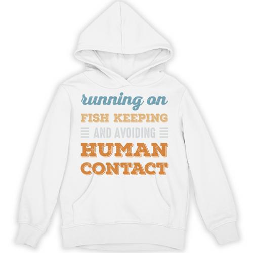 Running On Fish Keeping Social Introvert Humor Vintage Unisex Hoodie - Raresse