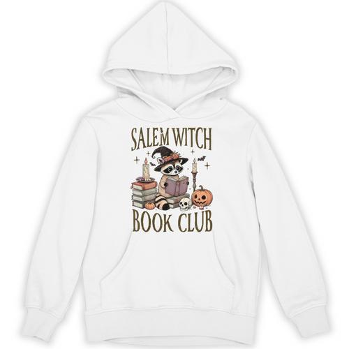 Salem Witch Book Club Raccoon Reading Unisex Hoodie - Bookorys