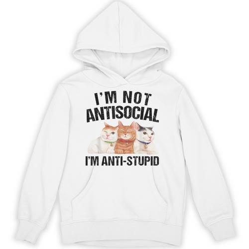 Sarcasm Cat Sarcastic Introvert Antisocial Cat Lover Unisex Hoodie - Raresse
