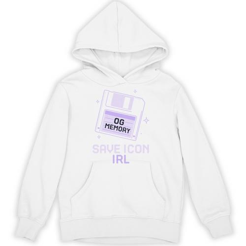 Save Icon IRL Retro Tech Humor Floppy Disk 90s Nostalgia Unisex Hoodie - Figerry