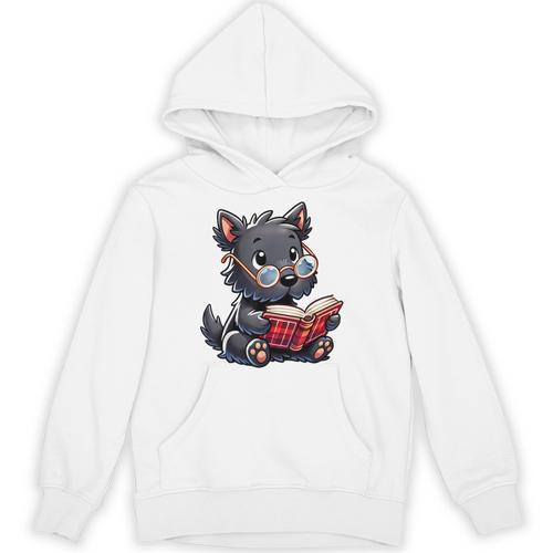 Scottish Terrier Reading a Book Dog Unisex Hoodie - Bookorys