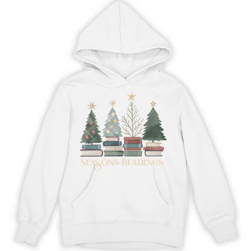 Seasons Readings Christmas Tree Book Lover Unisex Hoodie - Bookorys CA